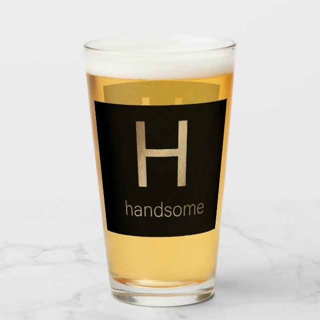 Handsome Gold and Black Glass Cup (Front Filled)