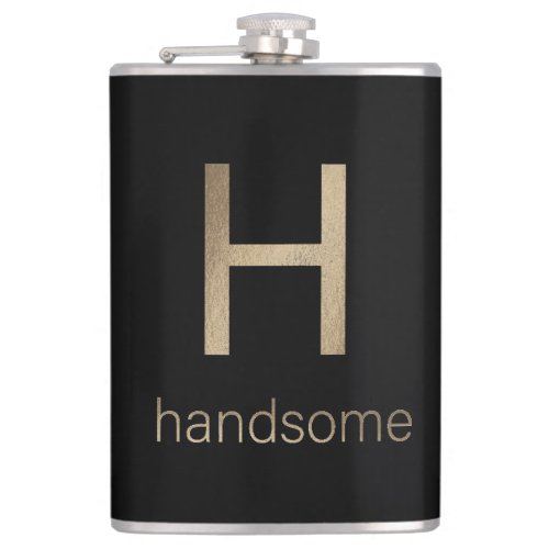 Handsome Gold and Black  Vinyl Wrapped Flask