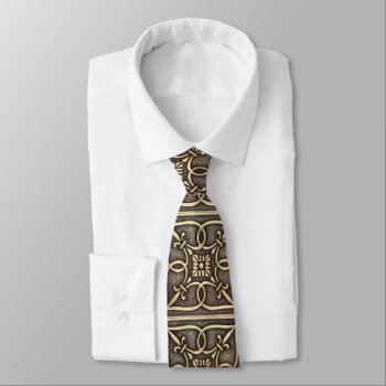 Handsome Gold Brass Celtic Knot Father's Day Neck Tie by MagnoliaVintage at Zazzle