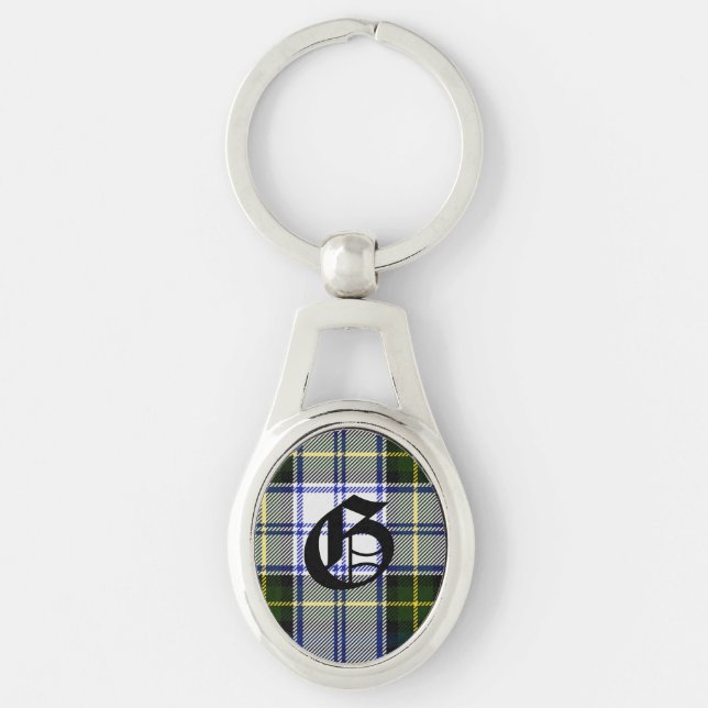 Handsome Gordon Dress Plaid Monogram Key Chain (Front)