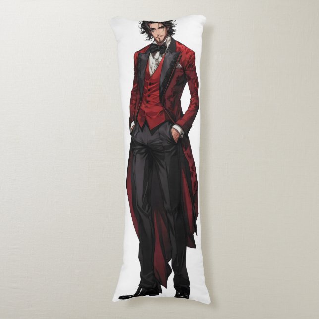 Handsome Gothic Gentleman Anime Body Pillow (Front Vertical)