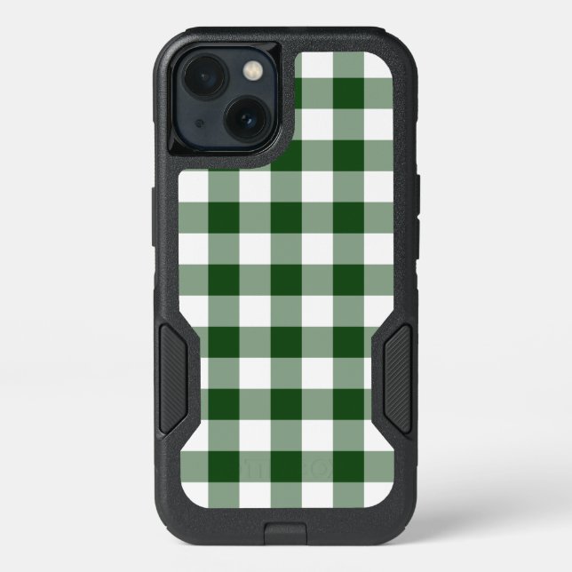 Handsome Green and White Buffalo Plaid Otterbox iPhone Case (Back)