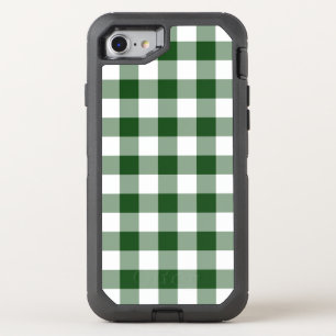 Handsome Green and White Buffalo Plaid OtterBox Defender iPhone SE/8/7 Case