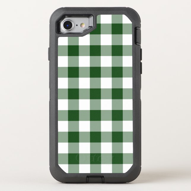 Handsome Green and White Buffalo Plaid Otterbox iPhone Case (Back)