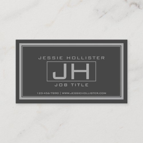 Handsome Grey  Dark Grey Professional Business Card