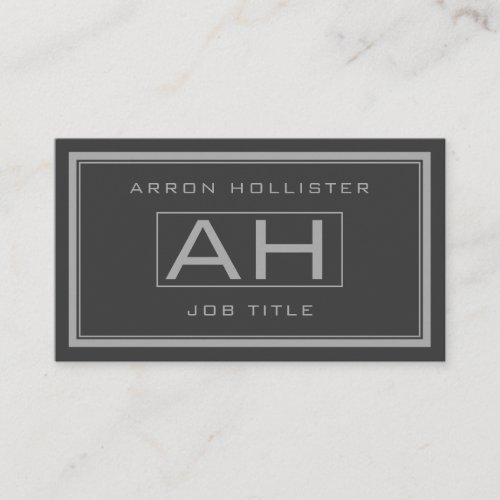 Handsome Grey  Dark Grey Professional Business Card