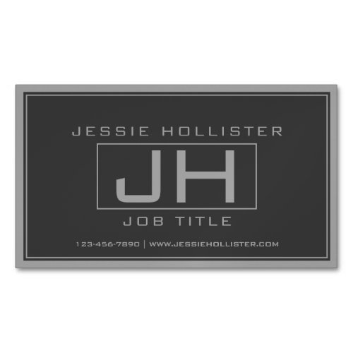 Handsome Grey  Dark Grey Professional Business Card Magnet