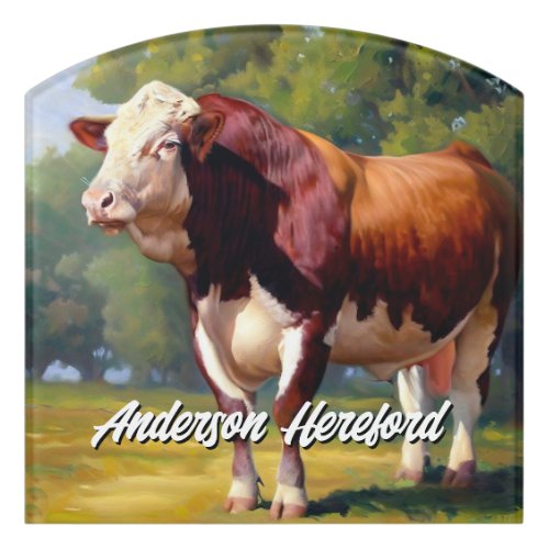 Handsome Hereford Bull Door Sign