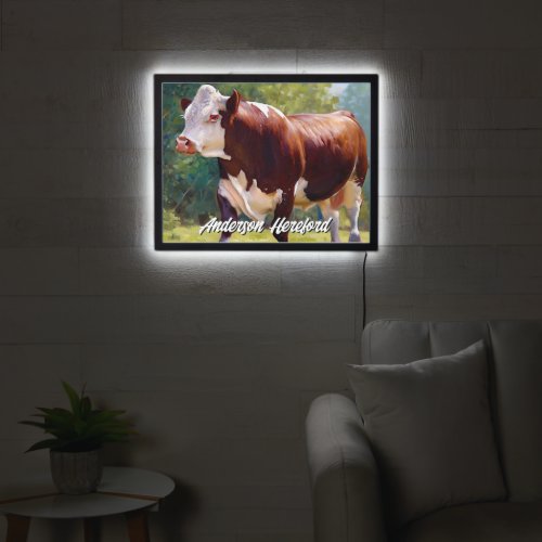 Handsome Hereford Bull LED Sign