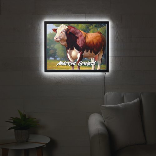 Handsome Hereford Bull LED Sign