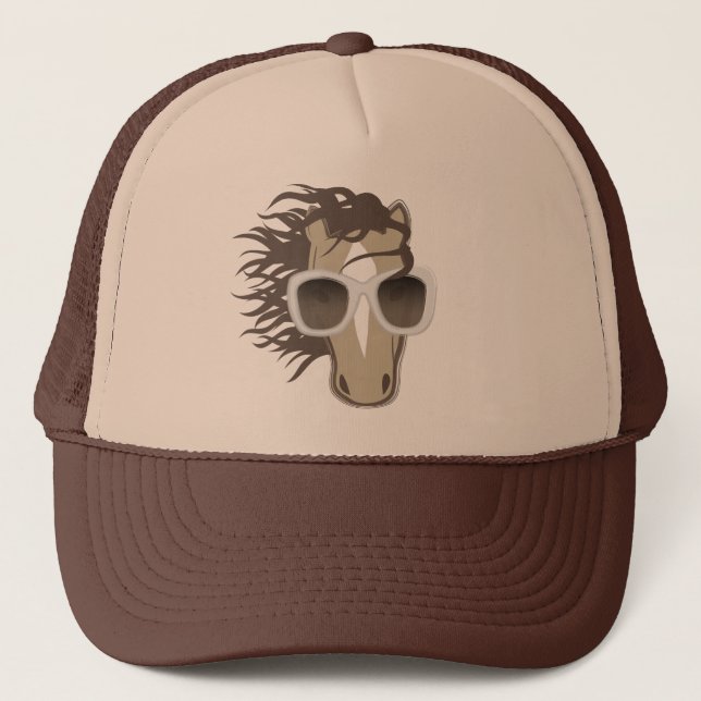 Handsome Horse (sunglasses) Trucker Hat (Front)