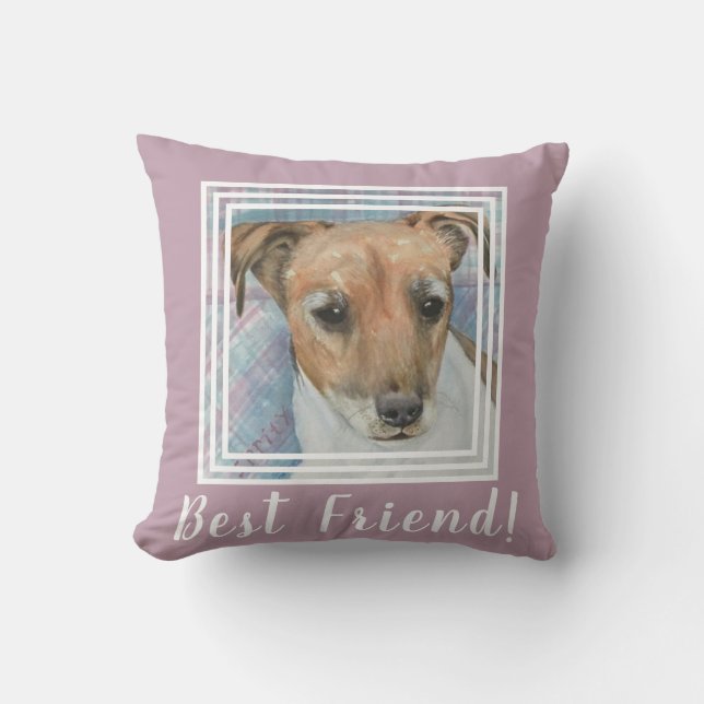 Handsome Jack Russell Terrier Throw Pillow (Front)