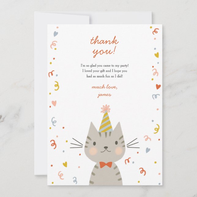 Handsome Kitty  Thank You Card (Front)
