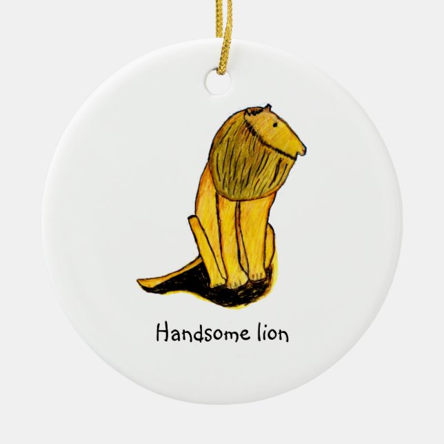 Handsome lion ceramic ornament (Front)
