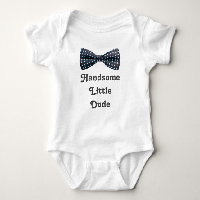 Handsome Little Dude Bowtie Baby Bodysuit (Front)