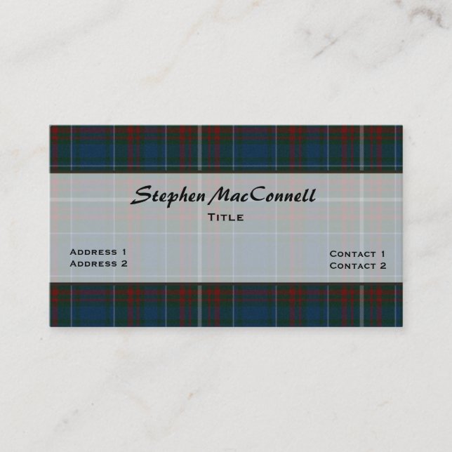 Handsome MacConnell Plaid Custom Business Card (Front)