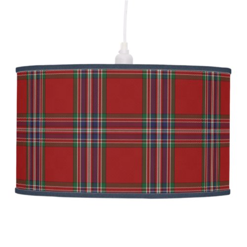 Handsome MacFarlane Scottish Tartan Plaid Hanging Lamp