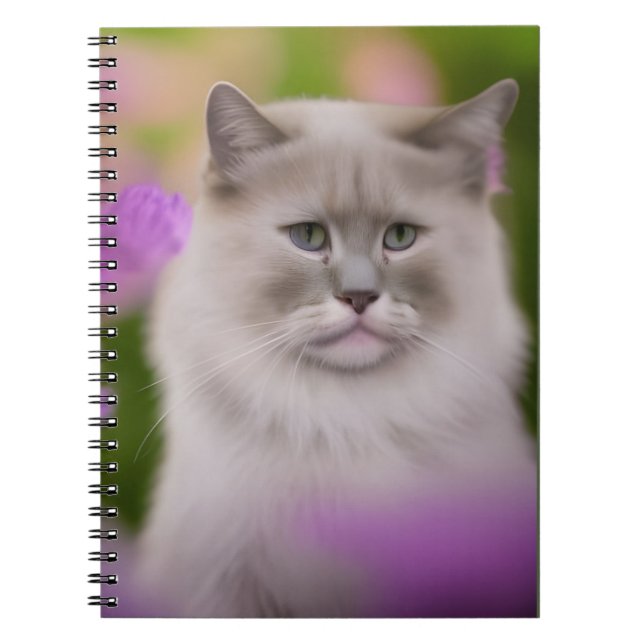 Handsome Maine Coon Himalayan Cat  Notebook (Front)