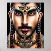 Handsome Male Druid Colorful Poster Gift