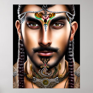 Handsome Male Druid Colorful Poster Gift