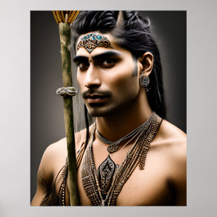 Handsome Male Druid Colorful Poster Gift