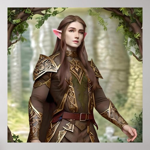 Handsome Male Elf Colorful Poster Gift