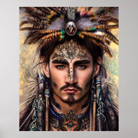 Handsome Male Shaman Colorful Poster Gift