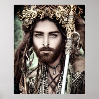 Handsome Male Shaman Colorful Poster Gift