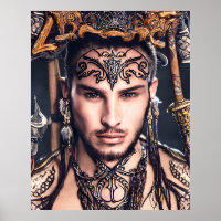Handsome Male Shaman Colorful Poster Gift