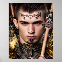 Handsome Male Shaman Colorful Poster Gift