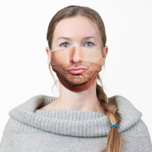 Handsome Man Face Adult Cloth Face Mask (Worn)