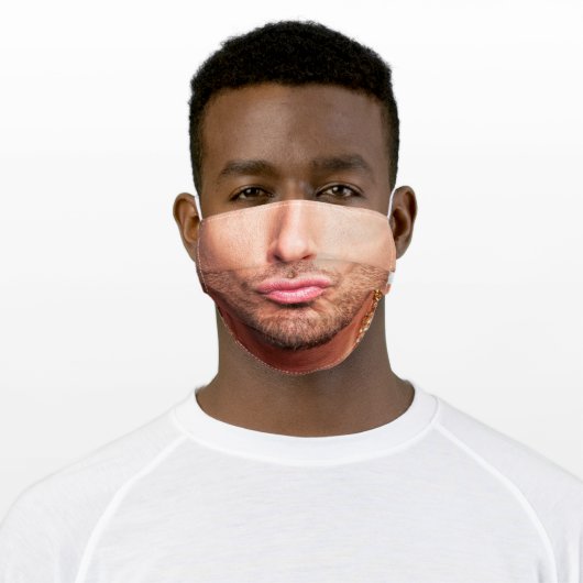 Handsome Man Face Adult Cloth Face Mask (Worn)