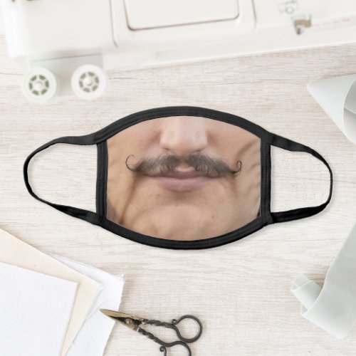 Handsome man with mustache face mask