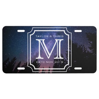 Handsome Monogram Beautiful Landscape Photo Simple License Plate by BCMonogramMe at Zazzle