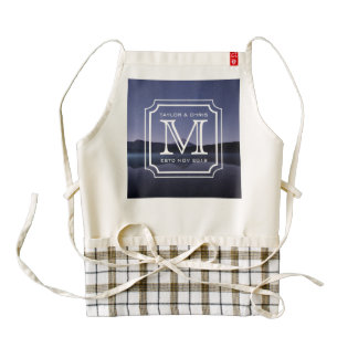 Handsome Monogram Beautiful Landscape Photo Simple Zazzle HEART Apron