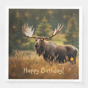 Handsome Moose Paper Dinner Napkins