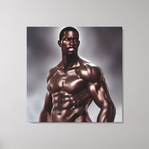 Handsome Muscular Black Man Canvas Print