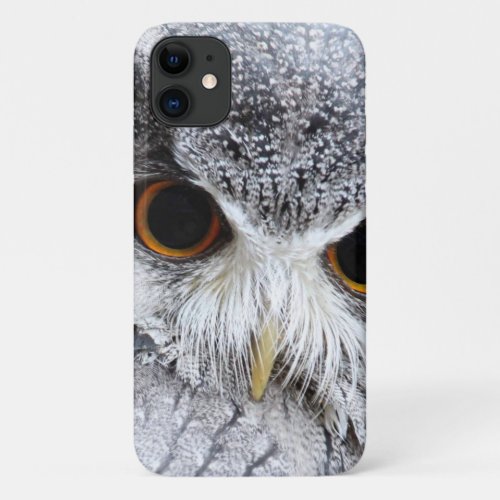 Handsome Old Grey Owl Big Eyes iPhone 11 Case