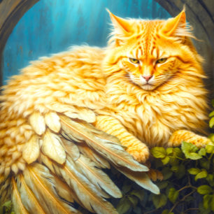 Handsome Orange Tabby Cat with Tail Feathers Jigsaw Puzzle