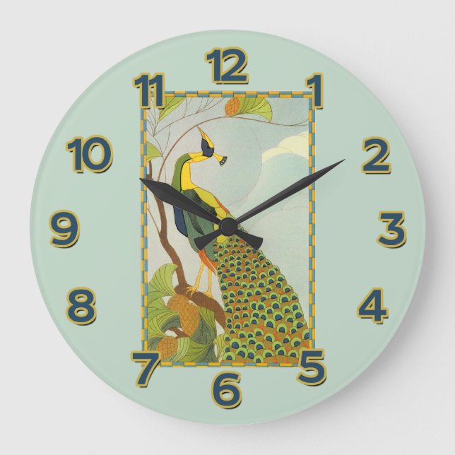 Handsome Peacock Wall Clock (Front)
