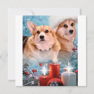 Handsome Pembroke Welsh Corgis Holiday Card