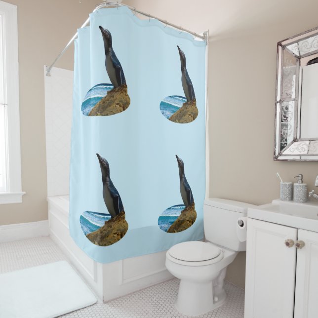 Handsome Penguin,  Shower Curtain (In Situ)
