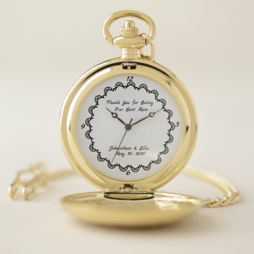 Handsome Personalized Best ManGroomsman Gift Pocket Watch