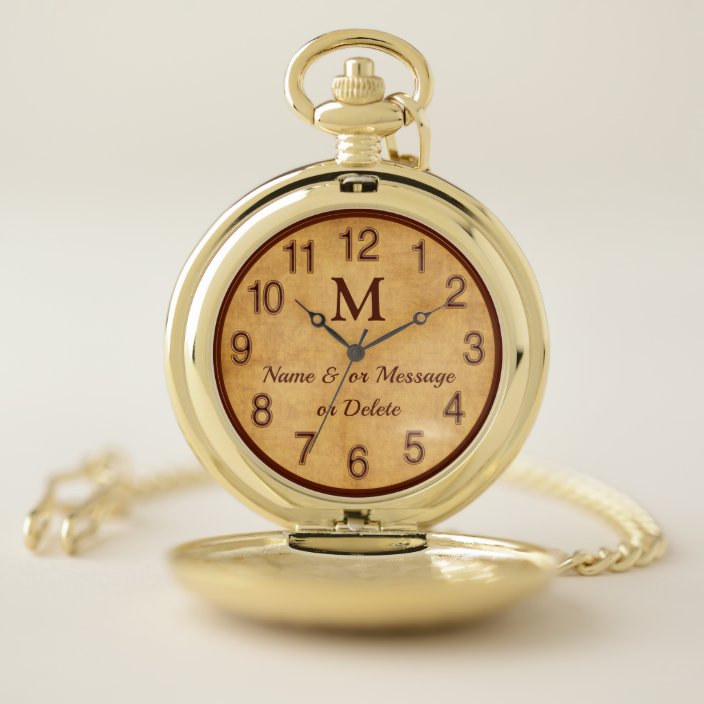 Handsome Personalized Pocket Watch Monogram Name Pocket Watch