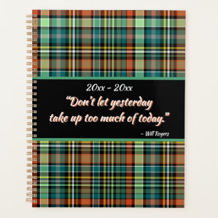 Handsome Plaid Motivational Personalized Planner