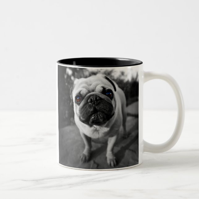Handsome Pug Two-Tone Coffee Mug (Right)