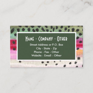 Handsome Rainbow Trout Fishing Business Card