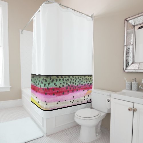 Handsome Rainbow Trout Fishing Shower Curtain