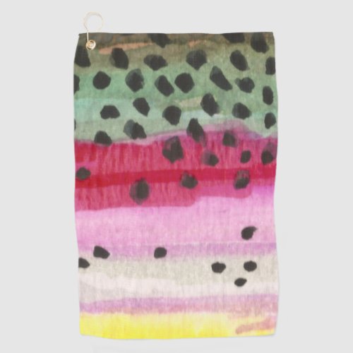 Handsome Rainbow Trout Skin Golf Towel