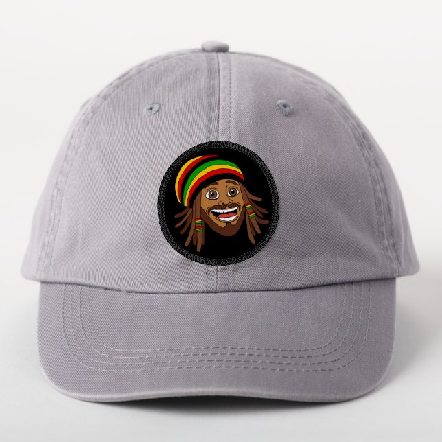 Handsome Rasta Man Patch (On Headwear)